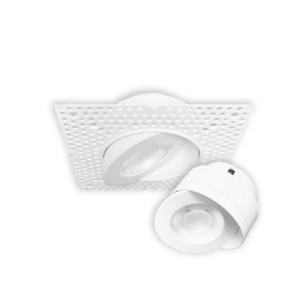 Lum-Tech LT25452, 3" Trimless Floating Gimbal LED Downlight, 5CCT Selectable, 900lm, 12W, 120-277V, 38º Beam, 90 CRI