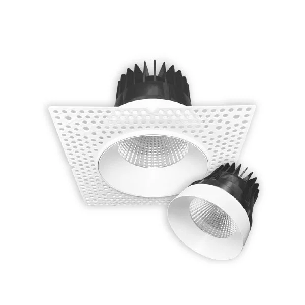 Lum-Tech LT25465, 4" LED Spotlight, Canless, Push and Lock Trimless, White, 60º Wide Flood, 5CCT Selectable, 2000lm, ...