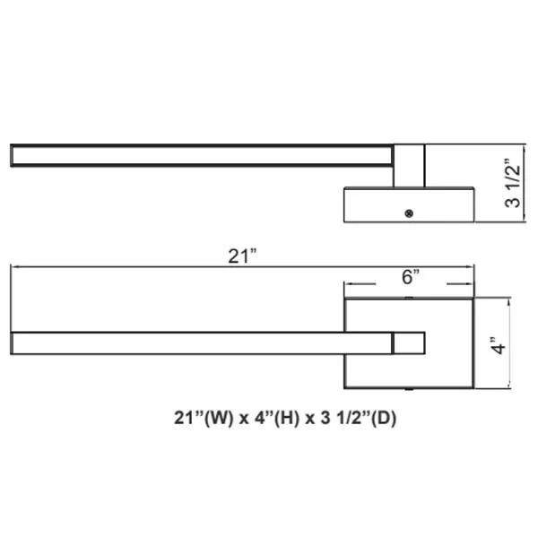 LVS Series 14 W Slim Rotatable Vanity Light and Sconce, Brushed Bronze - CCT Adjustable - view 2