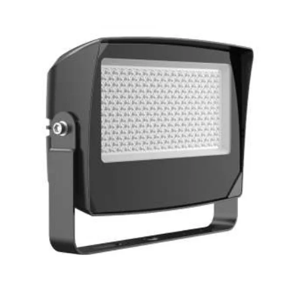 Maximum-Feature Round-Back Flood Light, U Bracket, 480V, 150W, 140LM/W, Bronze