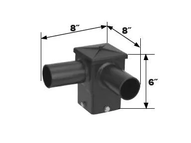 MaxLite 4" Square Horizontal Tenon, 2@90°, Bronze, S4HT290BZ