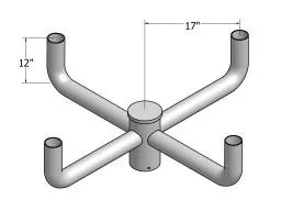 MaxLite Bullhorn Bracket, 2.375" OD Tenon, 4" Tall, Bronze