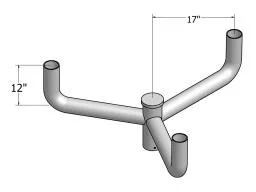 MaxLite Bullhorn Bracket, 2.375" OD Tenon, 4" Tall