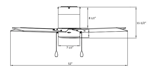 Metalis Energy Star Series, 52" Sweep Hugger with Integrated LED Light Kit, Brushed Nickel Finish - view 2