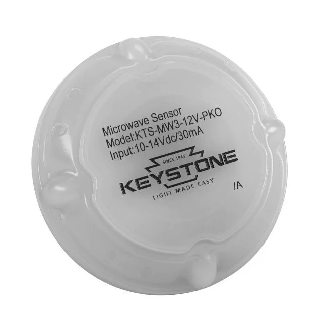 Microwave Sensor For Area Lights, 12V input, IP65. Bi-Level Control with Adjustable Hold Time, Dim Level and Standby Tim