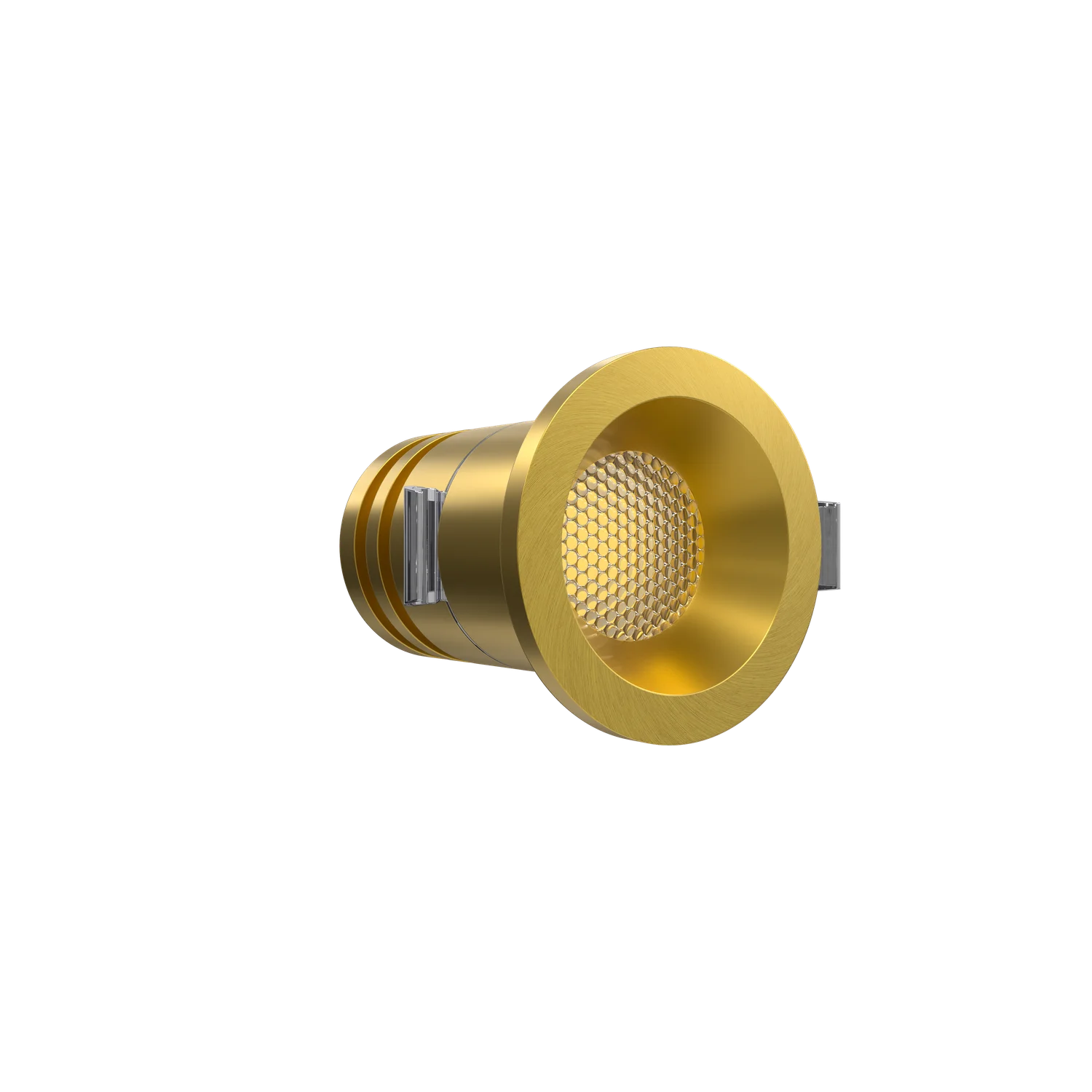Mini Brushed Brass Puck Light 24V 22K