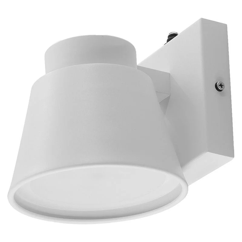 Mini Cone Outdoor Wall Light 10W 5CCT Dim. With Photocell, White