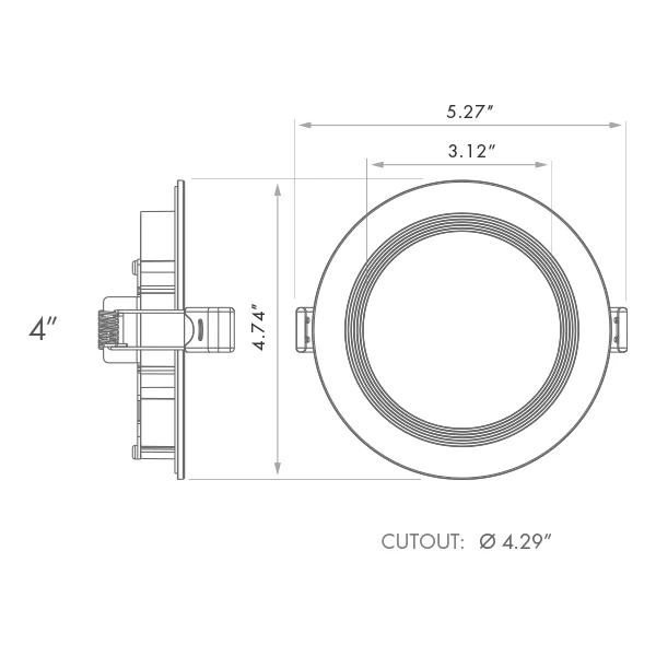 Mini Panel, 4 inch, 5 Selectable CCT, Round, Baffled Trim - view 2