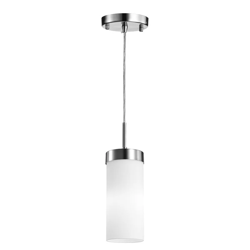 Mini Pendant, Satin Nickel, Opal Glass, E26 LED Bulb