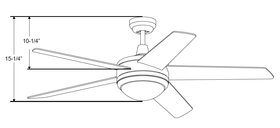 Mirage IV Ceiling Fan, 52" Sweep, 5-Blade, Integrated LED Light Kit, 16W, 3000K, 90 CRI, 120V, Brushed Nickel/Brushed...
