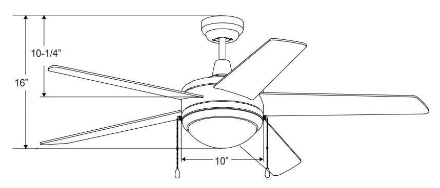 Mirage Series, 5-Blade 50" Sweep with E26 LED Light Kit - view 2