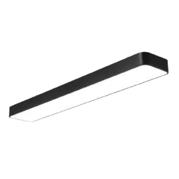 Modern Surface Ceiling Light, Dual Dim, 5CCT, 4FT, Black