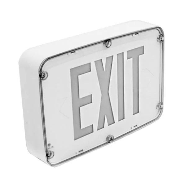 NEMA 4X LED Double Face Plate Exit Sign, White