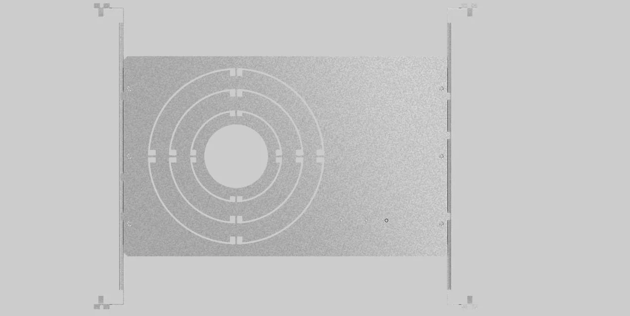 New Construction Mounting Plate for all Slim and Regressed Wafer Downlights (4", 6", 8"). Used for Joist and T-grid Inst