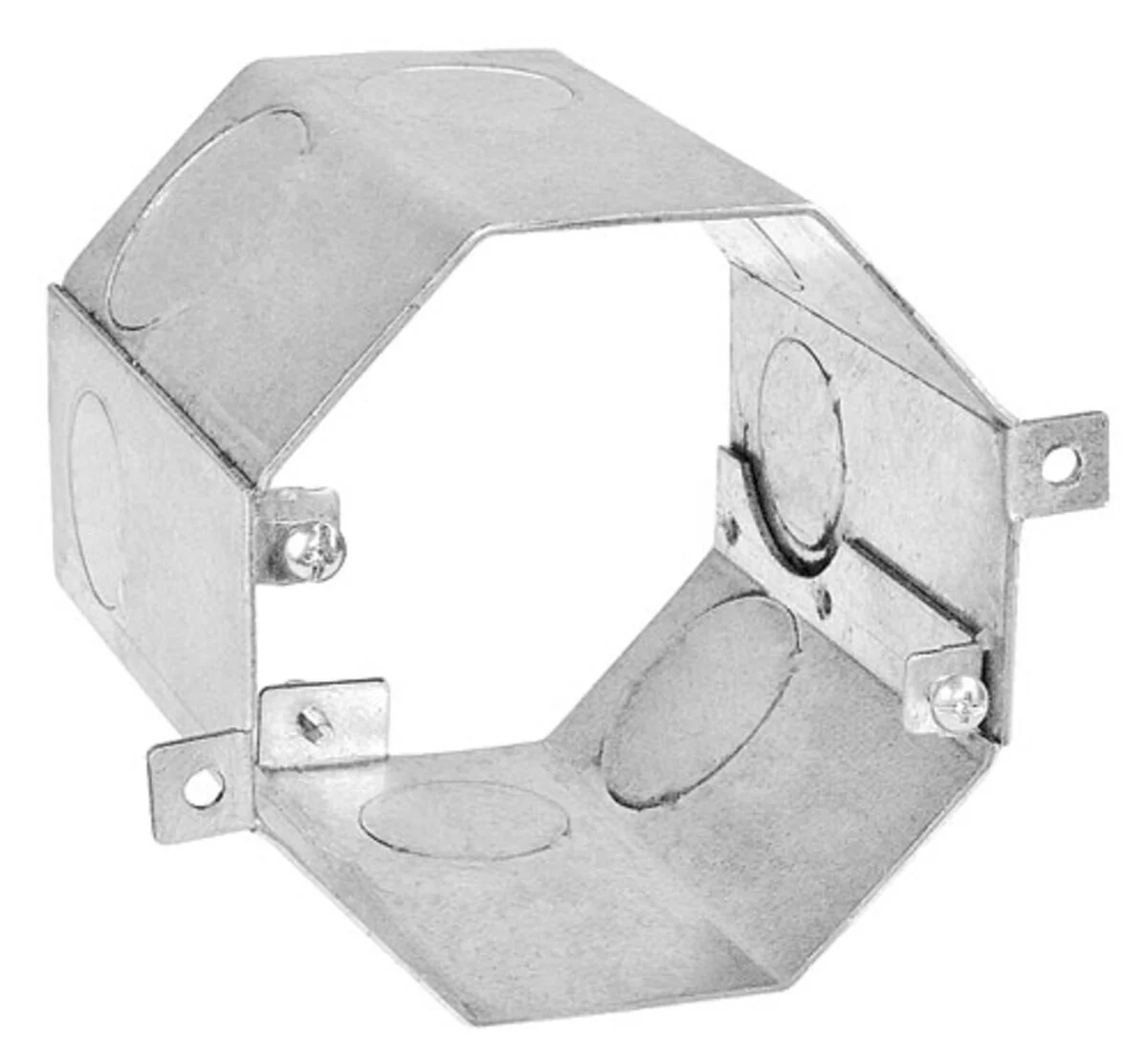Octagon Concrete Box, 3-1/2" Deep, Welded with Conduit Knockout