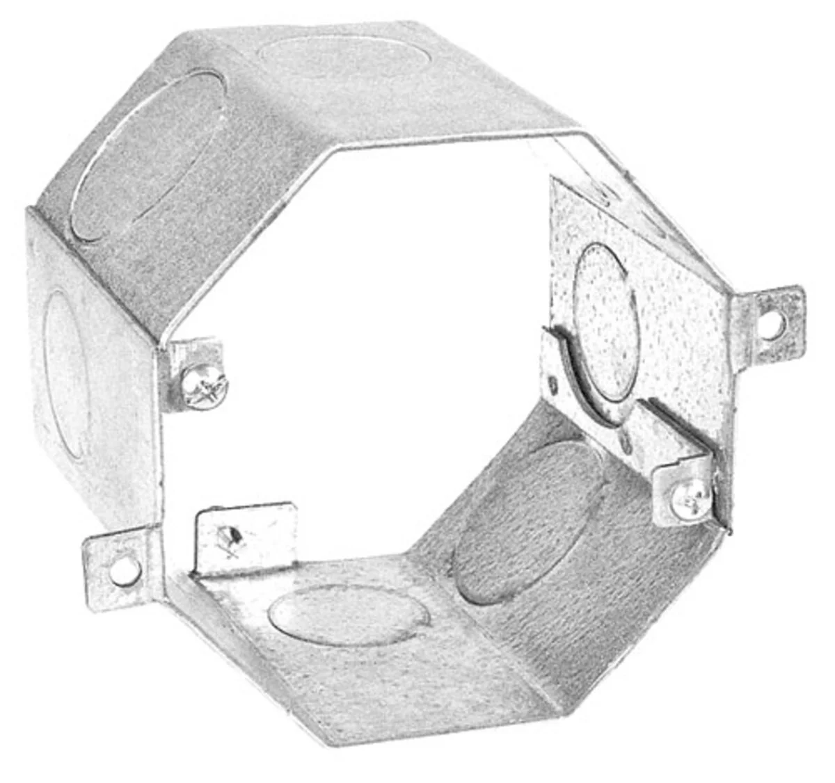 Octagon Concrete Box, 3" Deep, Welded with Conduit KO's