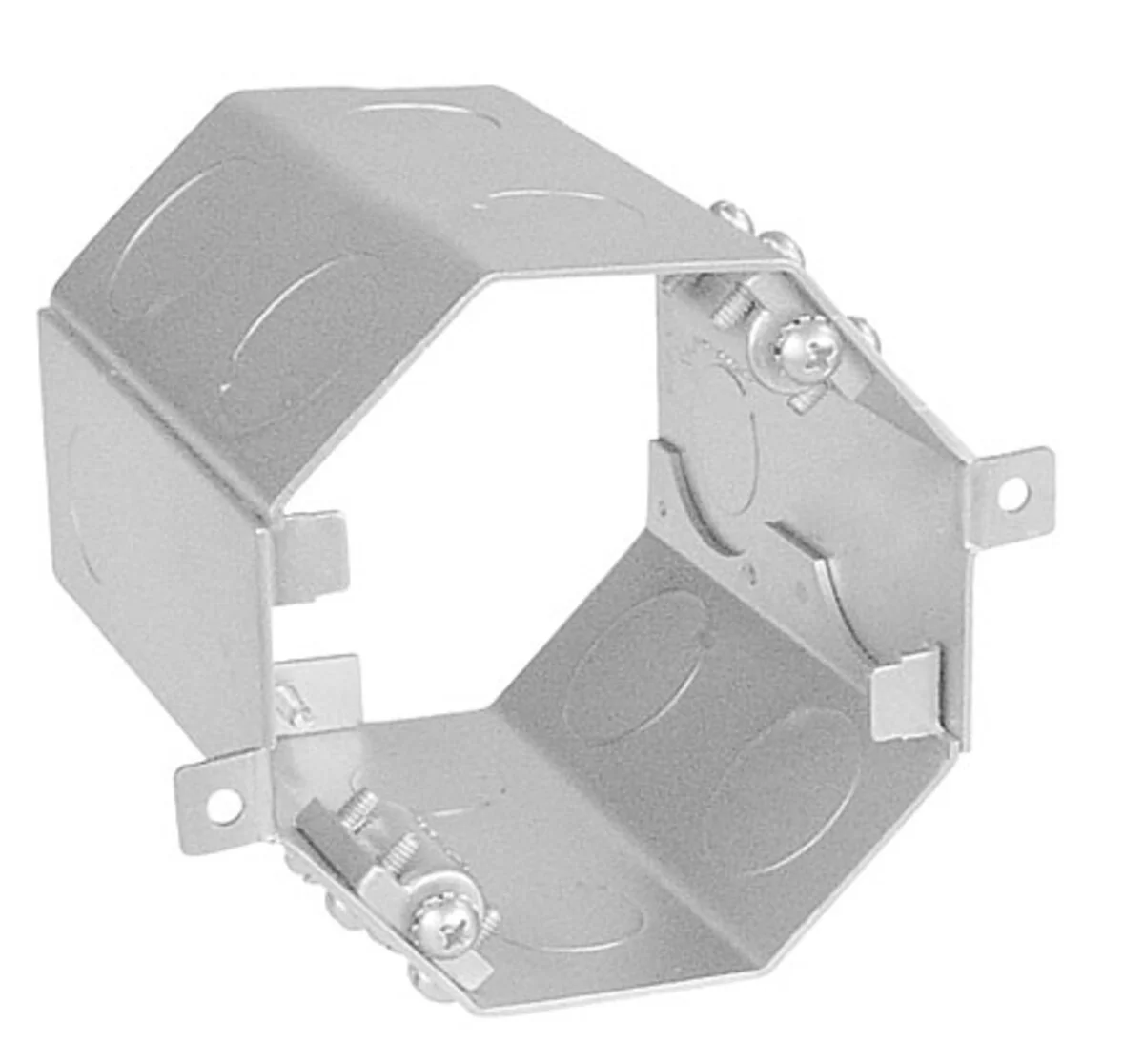 Octagon Concrete Ceiling Fan Box, 4" Deep - Welded with Conduit KO's