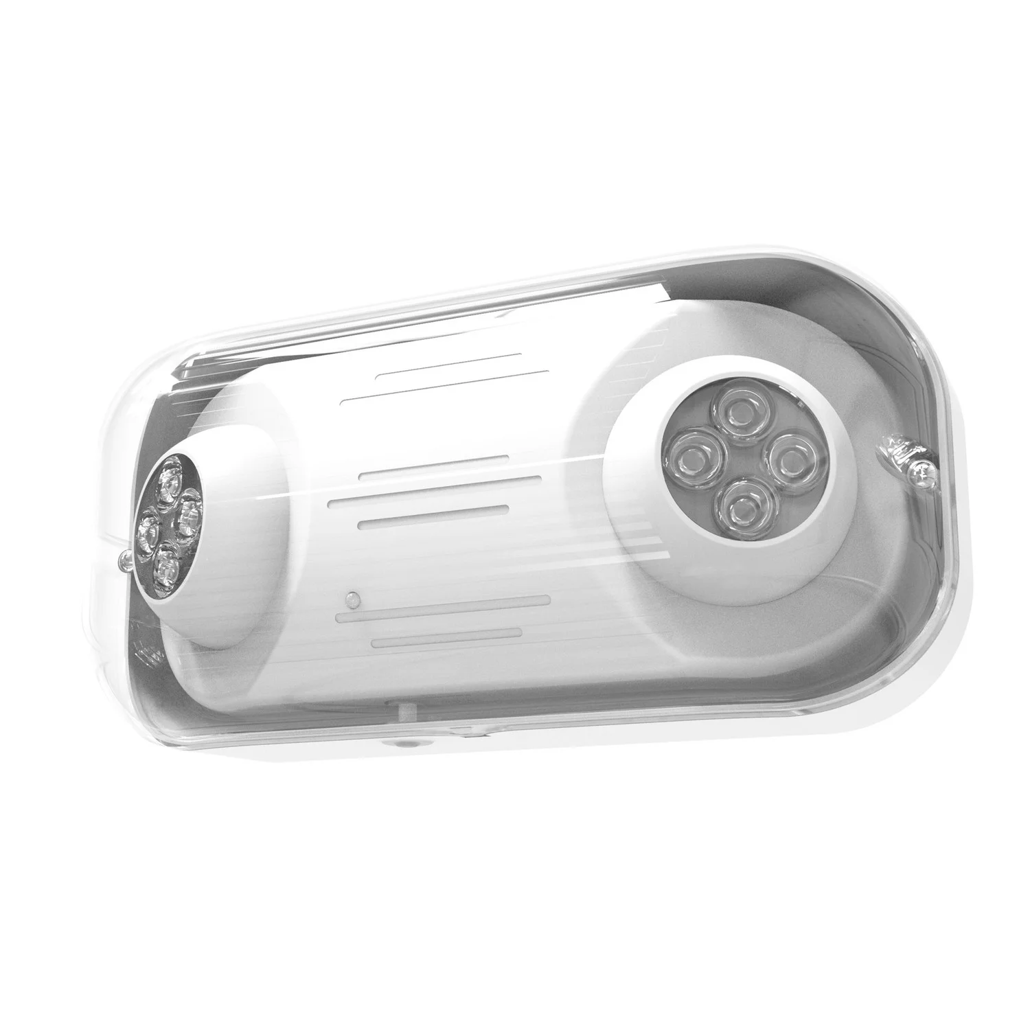 High Output Dual Lamp Emergency Light, Wet Location Rated, White Finish