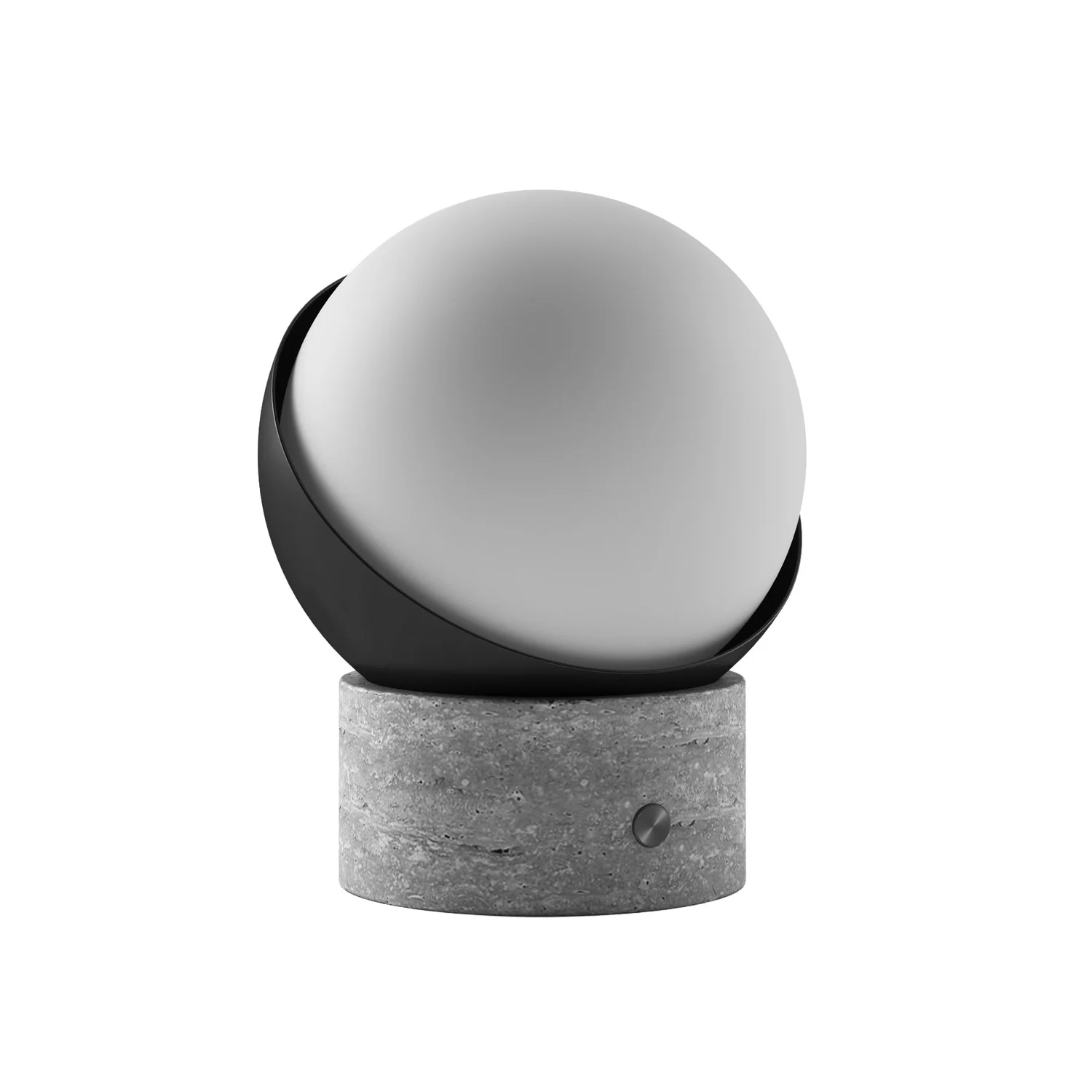 Orb Rechargeable Cordless LED Table Lamp, 3-Levels Brightness Touch Sensor Control, Travertine / Chocolate Bronze