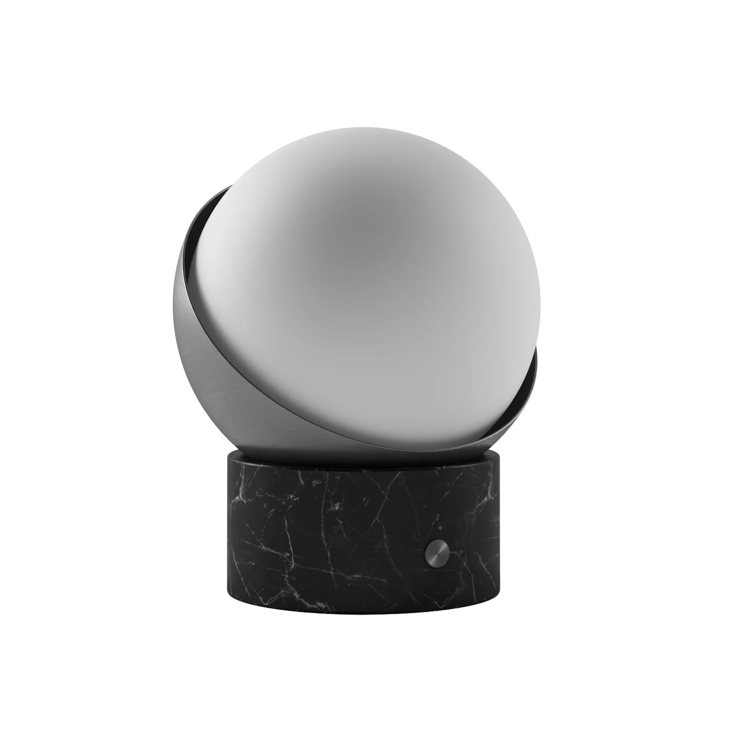 Orb Rechargeable Cordless LED Table Lamp, 3-Levels Brightness Touch Sensor Control, Black Marble / Brushed Brass
