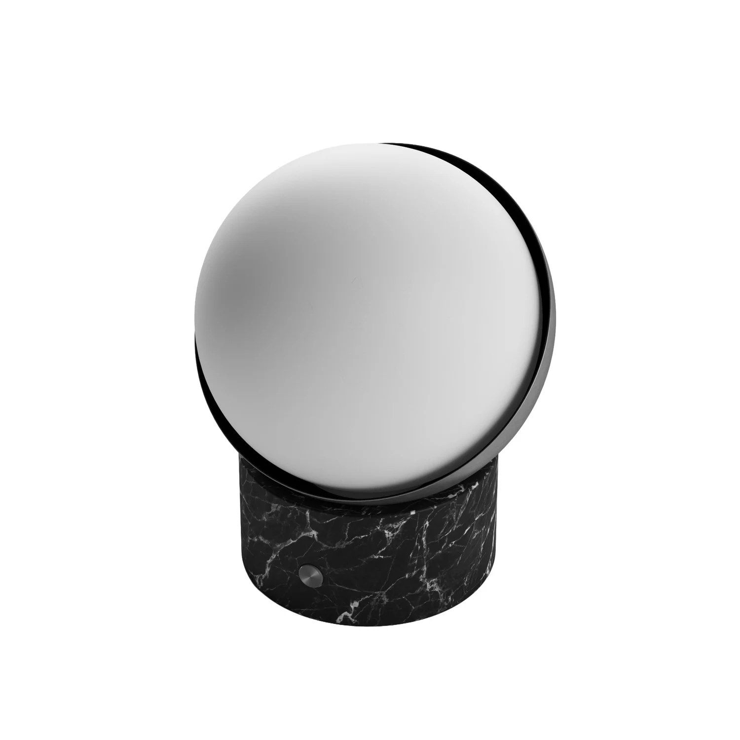 Orb Rechargeable Cordless LED Table Lamp, 3-Levels Brightness Touch Sensor Control, Black Marble / B...