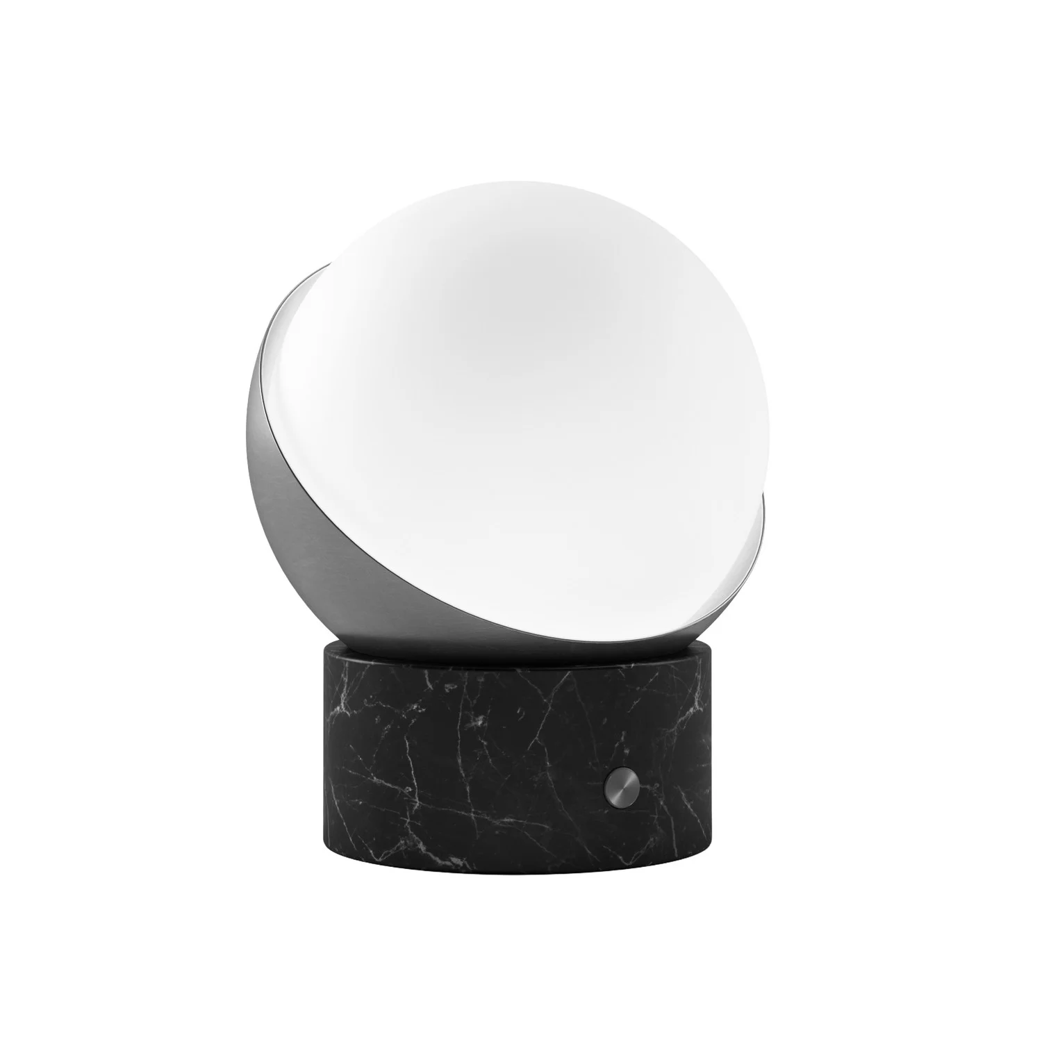 Orb Rechargeable Cordless LED Table Lamp, 3-Levels Brightness Touch Sensor Control, Black Marble / B...