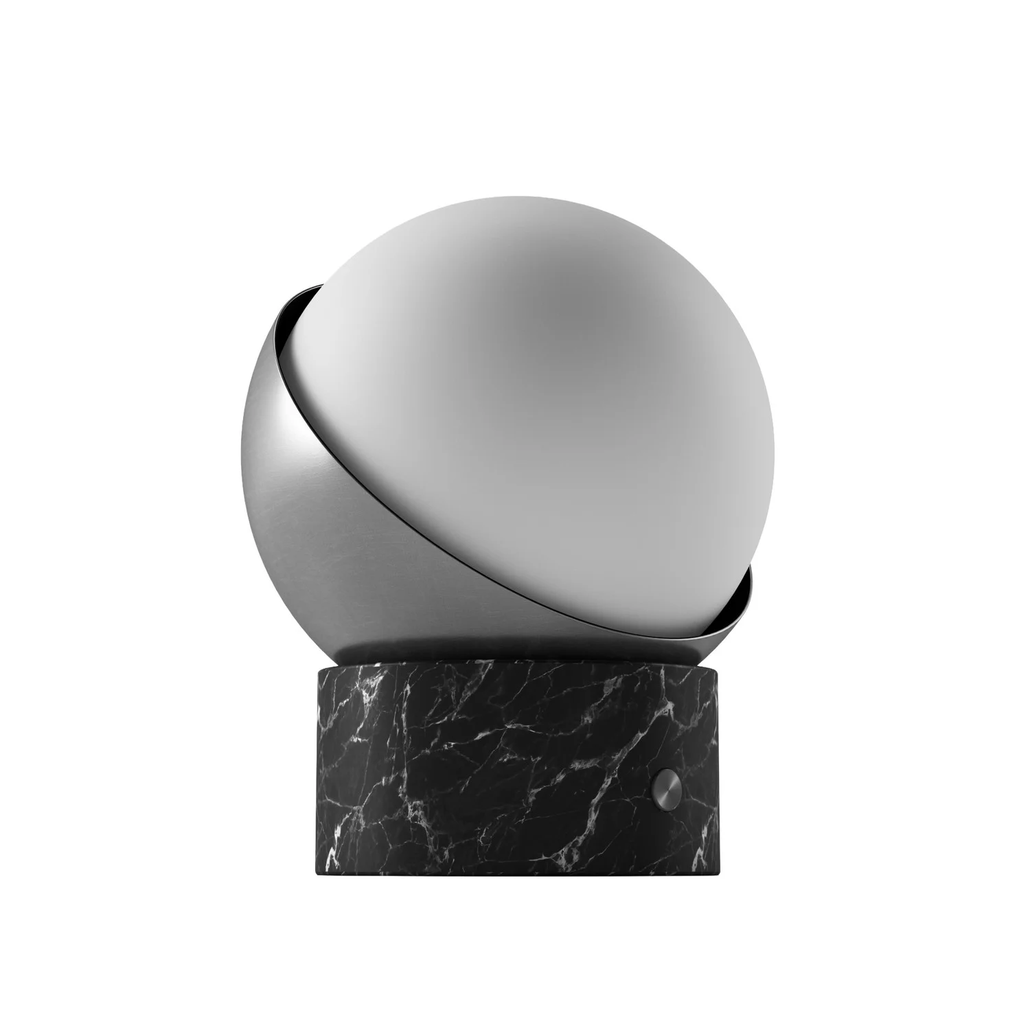 Orb Rechargeable Cordless LED Table Lamp, 3-Levels Brightness Touch Sensor Control, Black Marble / B...