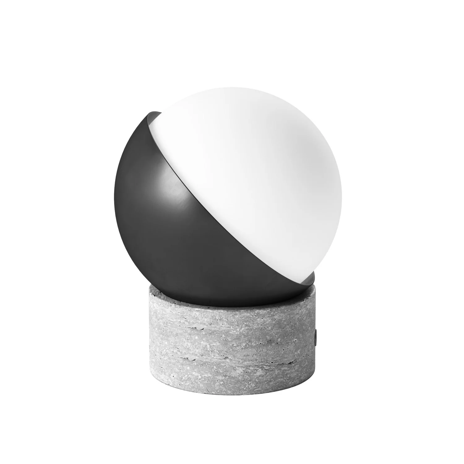 Orb Rechargeable Cordless LED Table Lamp, 3-Levels Brightness Touch Sensor Control, Travertine / Cho...