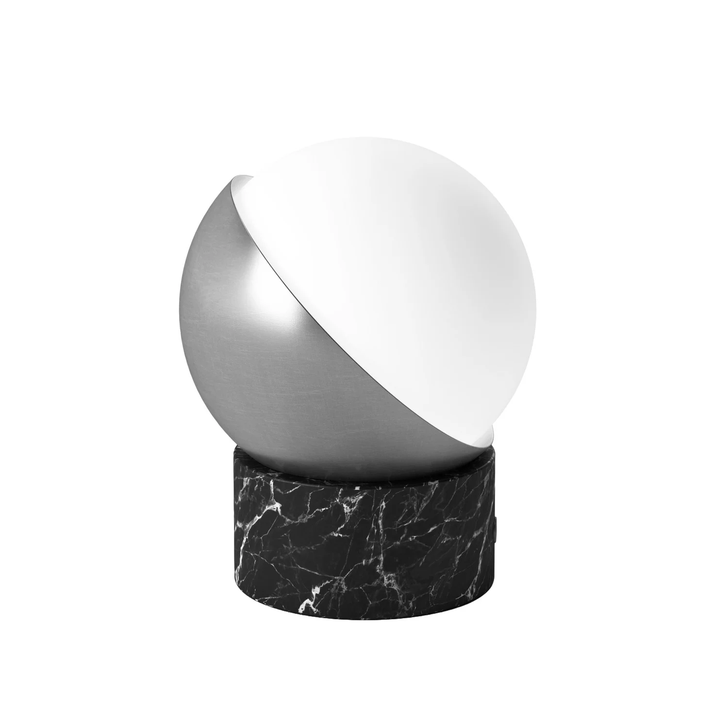 Orb Rechargeable Cordless LED Table Lamp, 3-Levels Brightness Touch Sensor Control, Black Marble / B...