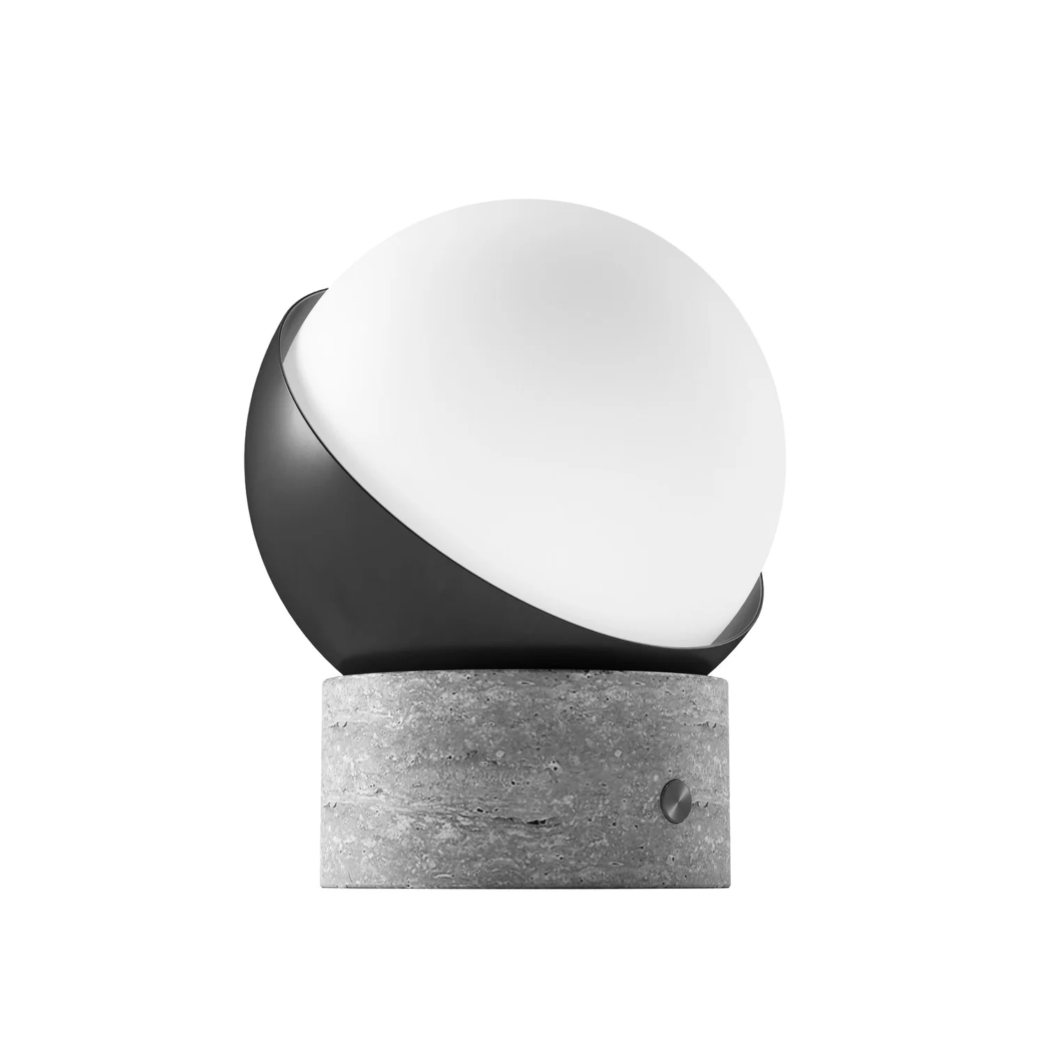 Orb Rechargeable Cordless LED Table Lamp, 3-Levels Brightness Touch Sensor Control, Travertine / Cho...