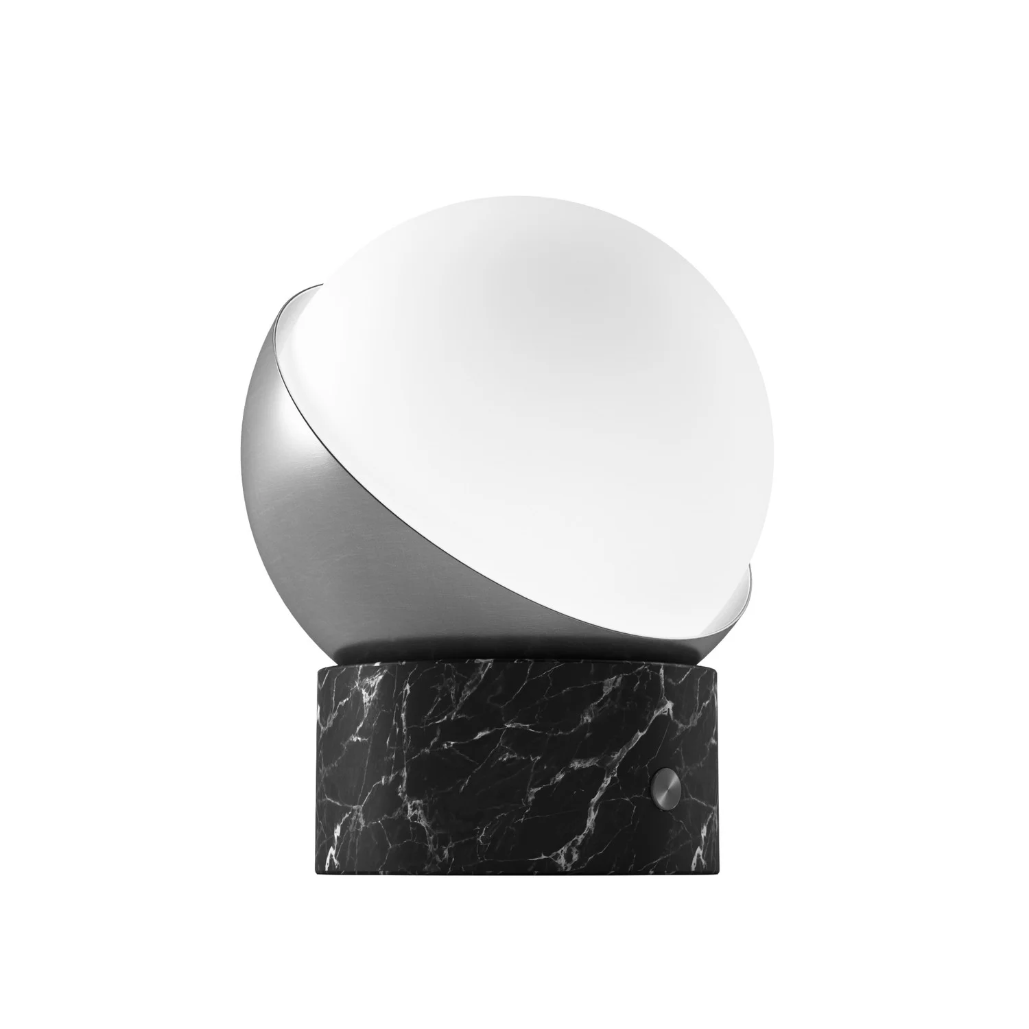 Orb Rechargeable Cordless LED Table Lamp, 3-Levels Brightness Touch Sensor Control, Black Marble / B...