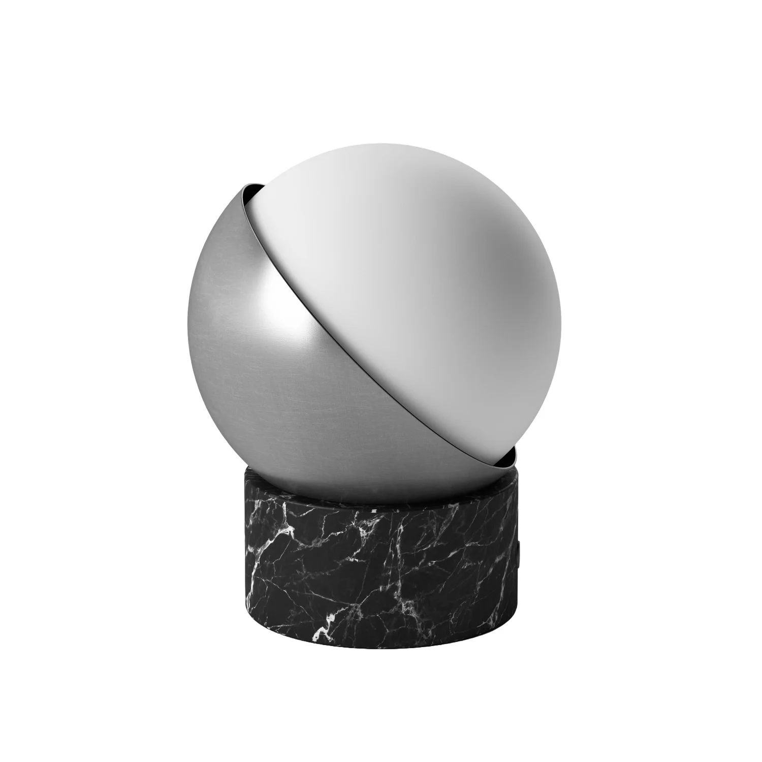 Orb Rechargeable Cordless LED Table Lamp, 3-Levels Brightness Touch Sensor Control, Black Marble / B...