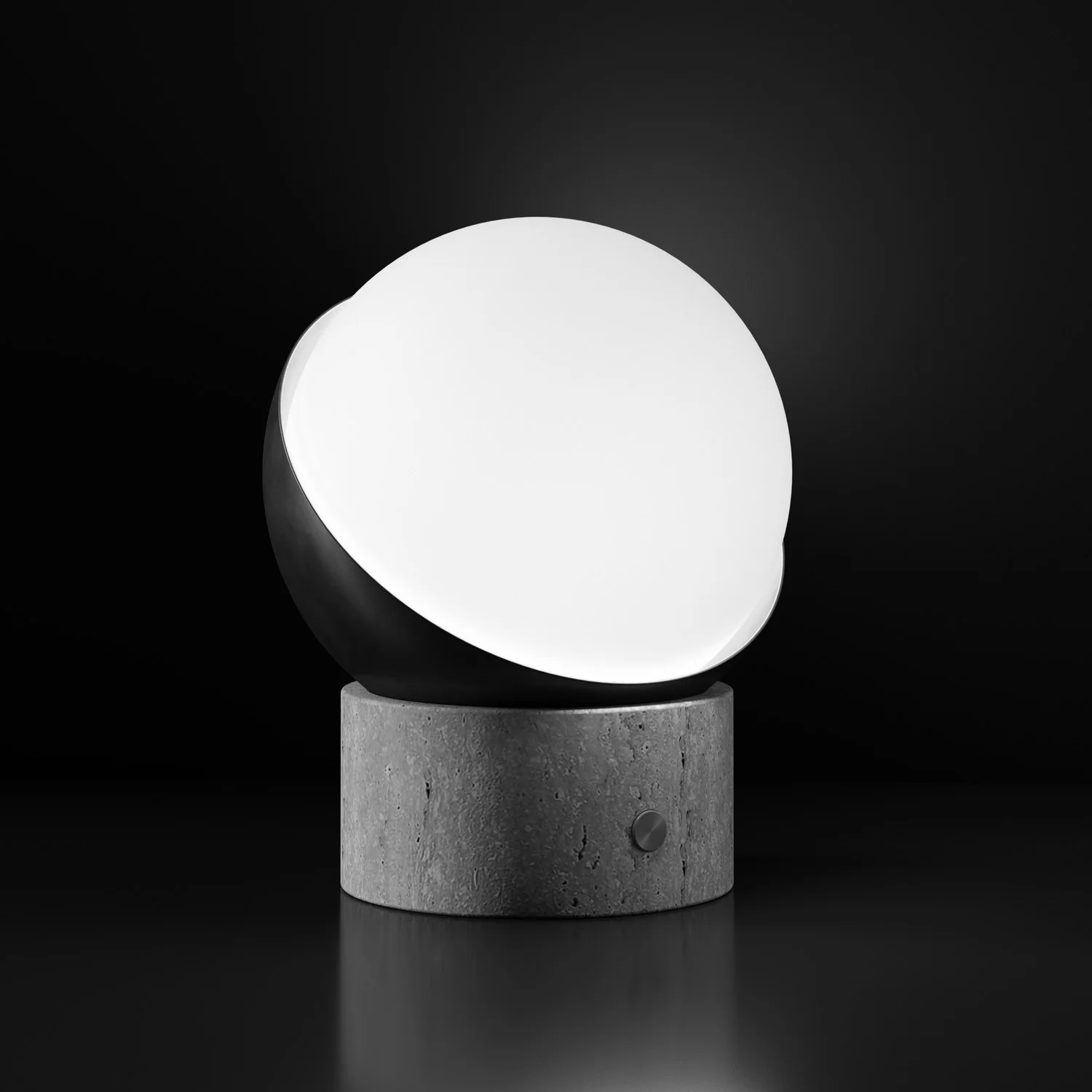 Orb Rechargeable Cordless LED Table Lamp, 3-Levels Brightness Touch Sensor Control, Travertine / Cho...