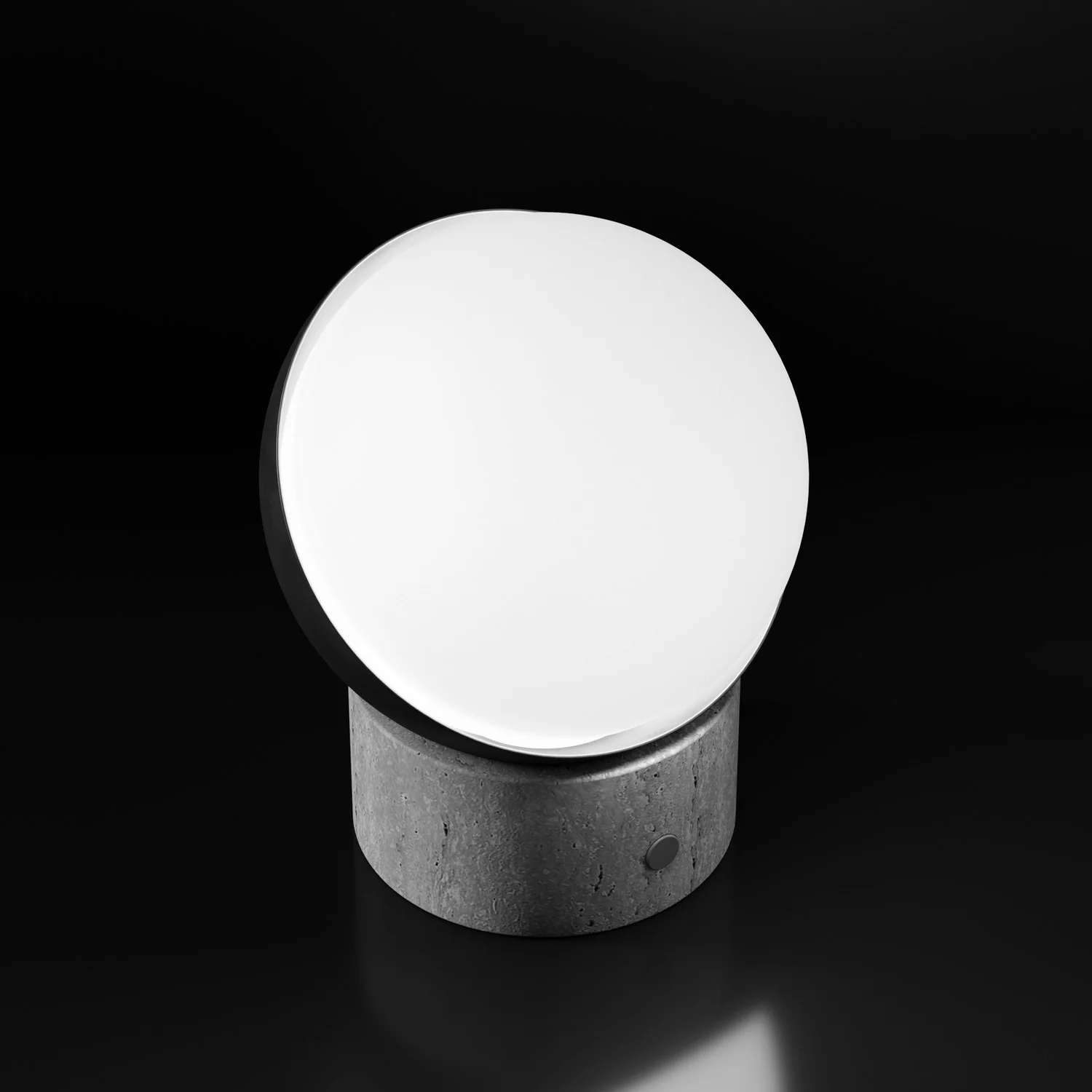 Orb Rechargeable Cordless LED Table Lamp, 3-Levels Brightness Touch Sensor Control, Travertine / Cho...