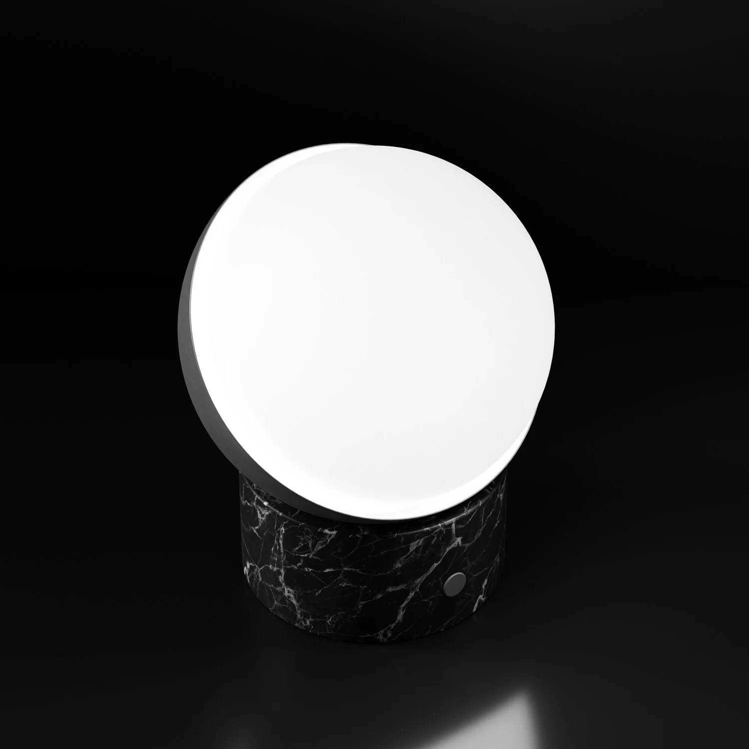 Orb Rechargeable Cordless LED Table Lamp, 3-Levels Brightness Touch Sensor Control, Black Marble / B...