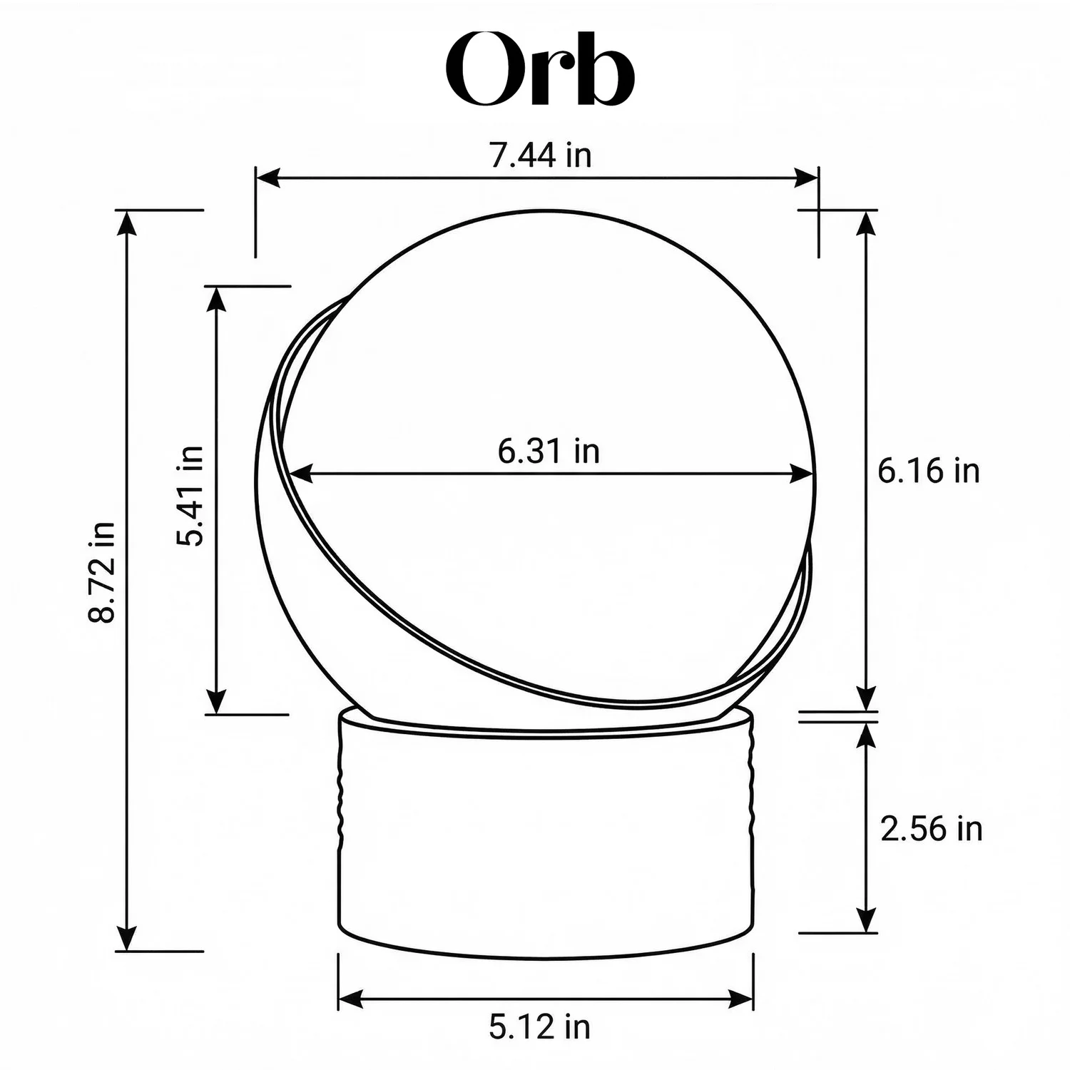 Orb Rechargeable Cordless LED Table Lamp, 3-Levels Brightness Touch Sensor Control, Black Marble / B...