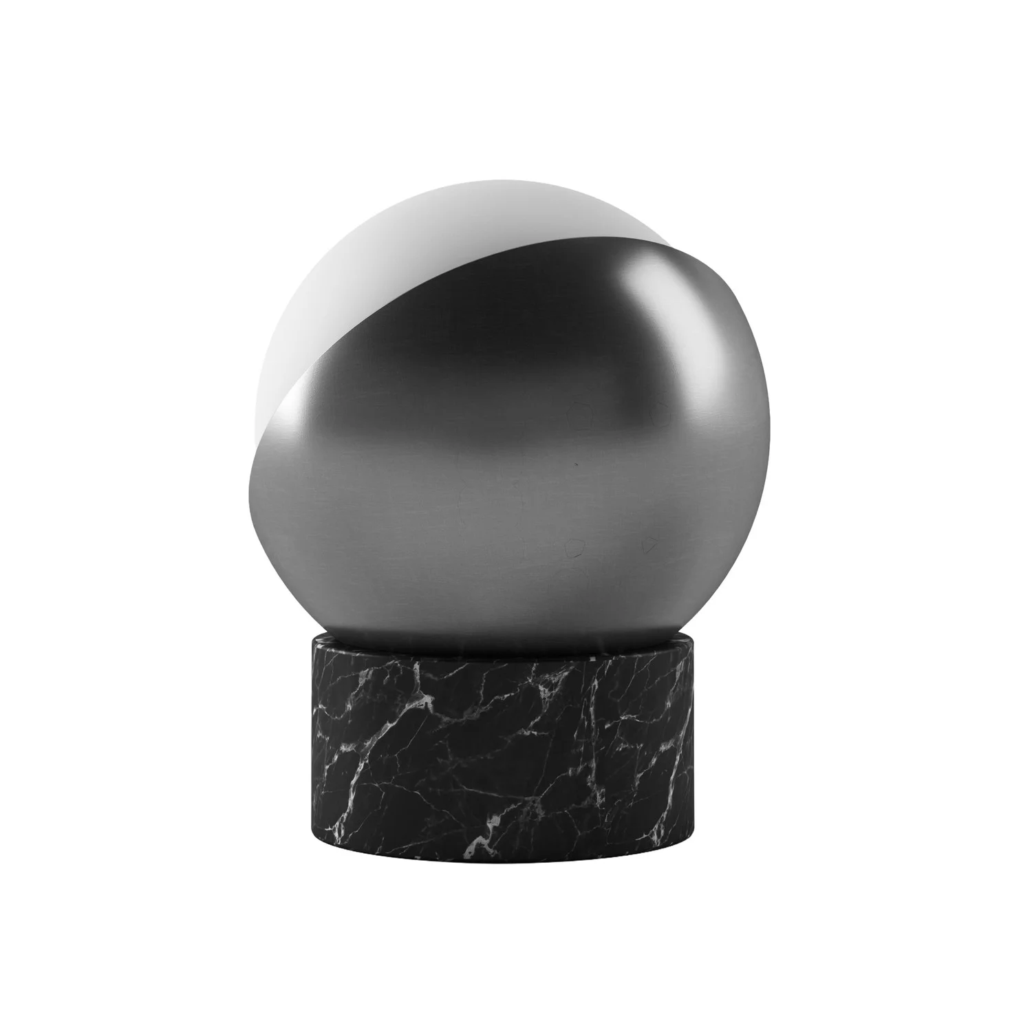 Orb Rechargeable Cordless LED Table Lamp, 3-Levels Brightness Touch Sensor Control, Black Marble / B...