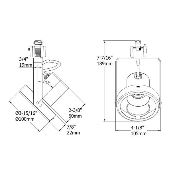 PAR30 Gimbal Track Luminaire, HV230, Black - view 2
