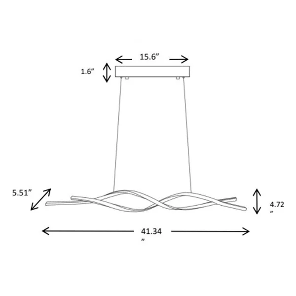 Pendant Chandelier 35 W LED Light - Linear Wave - view 2