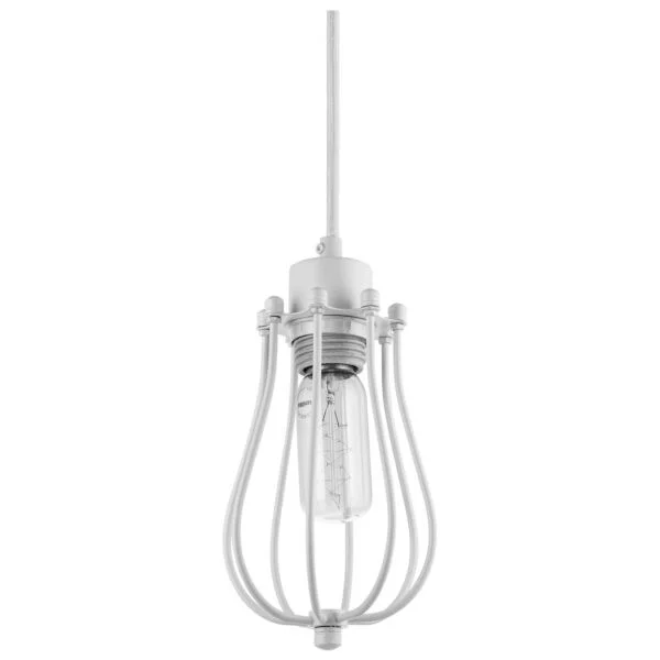 Pendant Vintage Antique Style Fixture, Matte White Finish