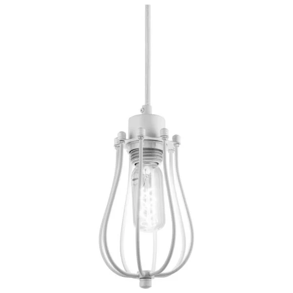 Pendant Vintage Antique Style Fixture, Matte White Finish - view 2