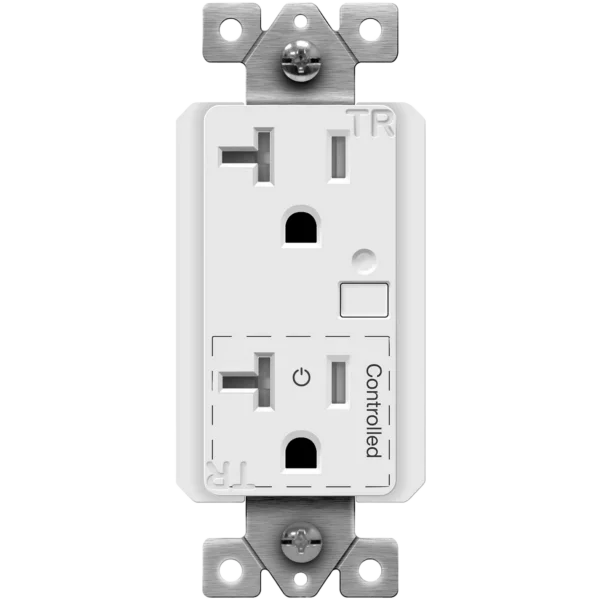 Plug Load Receptacle, 20A 125V AC, Internal Relay, Back Wired Installation