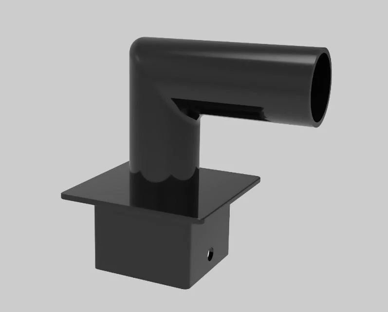 Pole Mount Single 2 3 / 8" Tenon, Top Mount Horizontal 90 deg for 4" Square Pole, Bronze
