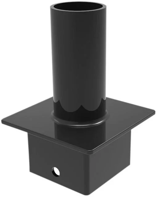 Pole Mount Single 2 3 / 8" Tenon, Top Mount Vertical for 4" Square Pole, Bronze