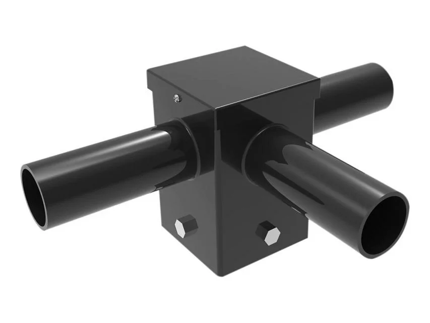 Pole Mount Triple 2 3 / 8" Tenon, Top Mount Horizontal 90 deg for 4" Square Pole, Bronze