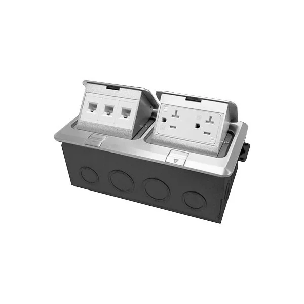 Pop-up Floor Box Assembly with Tamper-Weather Resistant & RJ45 Jack Module - view 2