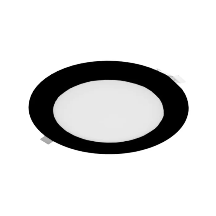 Portor PT-DLS 6" Round Slim Recessed Downlight, 12W, 5CCT, 3rd Generation, Black
