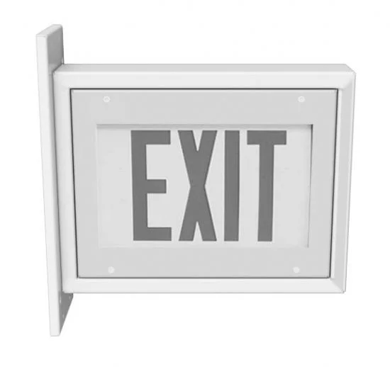 Prison Grade LED Exit Sign, Double Face, Cold Roll 14 Gauge Steel, Red Legend, Top Mount, 120/277VAC, 90 Minute Stand...