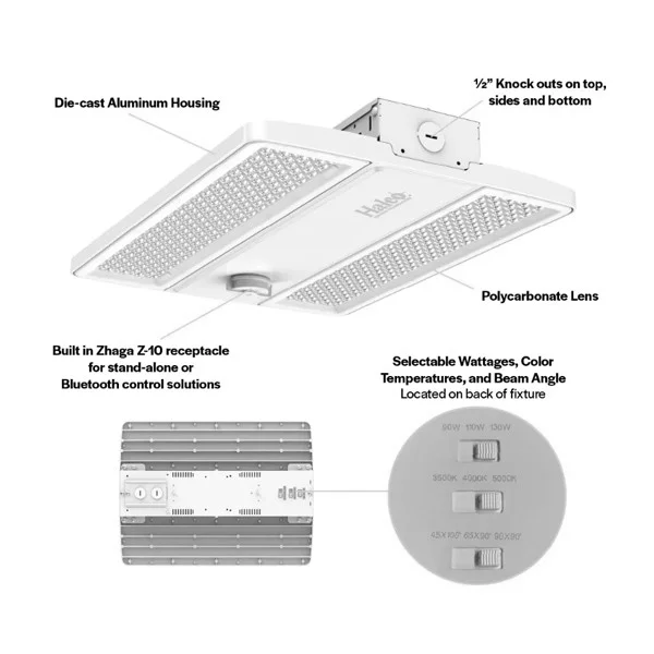 ProLED Select Compact Linear High Bay, Size 1, Lumen Selectable 14600/17100/19500, Color Selectable ...