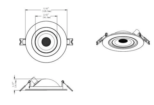 ProLED Select Direct Fit Gimbal Downlight, 4 inch, 12W, Selectable CCT, 120V, Dimmable - view 2